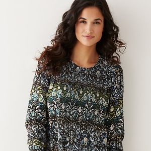 J. Jill Very Pretty Paisley smocked top NWT$99